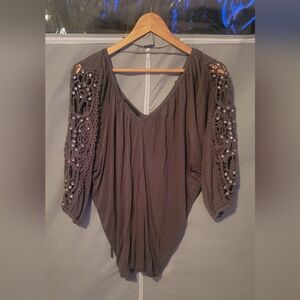 Embellished sleeves Women's Top